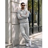 COOFANDY Men’s 2 Piece Tracksuit Set Quarter Zip Sweatsuit Athletic Outfits(Light Grey)