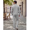 COOFANDY Men’s 2 Piece Tracksuit Set Quarter Zip Sweatsuit Athletic Outfits(Light Grey)