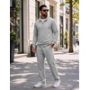 COOFANDY Men’s 2 Piece Tracksuit Set Quarter Zip Sweatsuit Athletic Outfits(Light Grey)