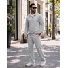 COOFANDY Men’s 2 Piece Tracksuit Set Quarter Zip Sweatsuit Athletic Outfits(Light Heather Grey)