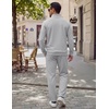 COOFANDY Men’s 2 Piece Tracksuit Set Quarter Zip Sweatsuit Athletic Outfits(Light Heather Grey)