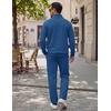 COOFANDY Men’s 2 Piece Tracksuit Set Quarter Zip Sweatsuit Athletic Outfits(Navy)