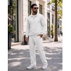 COOFANDY Men’s 2 Piece Tracksuit Set Quarter Zip Sweatsuit Athletic Outfits(White)