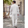 COOFANDY Men’s 2 Piece Tracksuit Set Quarter Zip Sweatsuit Athletic Outfits(White)