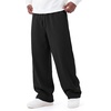 COOFANDY Mens Baggy Sweatpants Wide Leg Cotton Fleece Open Bottom Sweatpant(1-black(fleece))