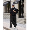 COOFANDY Mens Baggy Sweatpants Wide Leg Cotton Fleece Open Bottom Sweatpant(1-black(fleece))