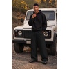COOFANDY Mens Baggy Sweatpants Wide Leg Cotton Fleece Open Bottom Sweatpant(1-black(fleece))