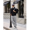 COOFANDY Mens Baggy Sweatpants Wide Leg Cotton Fleece Open Bottom Sweatpant(1-heather Grey(fleece))