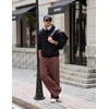COOFANDY Mens Baggy Sweatpants Wide Leg Cotton Fleece Open Bottom Sweatpant(Brown(fleece))