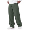 COOFANDY Mens Baggy Sweatpants Wide Leg Cotton Fleece Open Bottom Sweatpant(Dark Green(fleece))