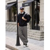 COOFANDY Mens Baggy Sweatpants Wide Leg Cotton Fleece Open Bottom Sweatpant(Dark Grey(fleece))