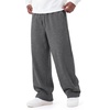 COOFANDY Mens Baggy Sweatpants Wide Leg Cotton Fleece Open Bottom Sweatpant(Dark Heather Grey(fleece))
