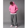 COOFANDY Mens Baggy Sweatpants Wide Leg Cotton Fleece Open Bottom Sweatpant(Dark Heather Grey(fleece))
