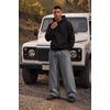 COOFANDY Mens Baggy Sweatpants Wide Leg Cotton Fleece Open Bottom Sweatpant(Dark Heather Grey(fleece))