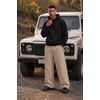 COOFANDY Mens Baggy Sweatpants Wide Leg Cotton Fleece Open Bottom Sweatpant(Dark Khaki(fleece))