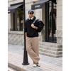 COOFANDY Mens Baggy Sweatpants Wide Leg Cotton Fleece Open Bottom Sweatpant(Dark Khaki(fleece))