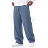 COOFANDY Mens Baggy Sweatpants Wide Leg Cotton Fleece Open Bottom Sweatpant(Denim Blue)
