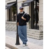 COOFANDY Mens Baggy Sweatpants Wide Leg Cotton Fleece Open Bottom Sweatpant(Denim Blue)