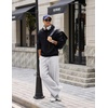 COOFANDY Mens Baggy Sweatpants Wide Leg Cotton Fleece Open Bottom Sweatpant(Light Heather Grey(fleece))