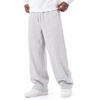 COOFANDY Mens Baggy Sweatpants Wide Leg Cotton Fleece Open Bottom Sweatpant(Light Heather Grey(fleece))