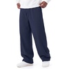COOFANDY Mens Baggy Sweatpants Wide Leg Cotton Fleece Open Bottom Sweatpant(Navy Blue(fleece))