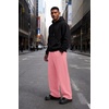 COOFANDY Mens Baggy Sweatpants Wide Leg Cotton Fleece Open Bottom Sweatpant(Pink(fleece))