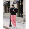 COOFANDY Mens Baggy Sweatpants Wide Leg Cotton Fleece Open Bottom Sweatpant(Pink(fleece))