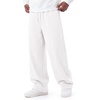 COOFANDY Mens Baggy Sweatpants Wide Leg Cotton Fleece Open Bottom Sweatpant(White(fleece))