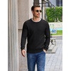 COOFANDY Mens Casual Crewneck Sweater Long Sleeve Waffle Knit Pullover(Classic Black)