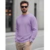 COOFANDY Mens Casual Crewneck Sweater Long Sleeve Waffle Knit Pullover(Light Purple)