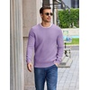 COOFANDY Mens Casual Crewneck Sweater Long Sleeve Waffle Knit Pullover(Light Purple)