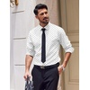 COOFANDY Men’s Dress Shirts Long Sleeve Casual Button Down Shirt Solid Regular Fit Formal Business Shirts(White-star)