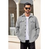 COOFANDY Mens Flannel Jacket Fleece Shacket Plaid Shirt Button Down Jackets(Pure Grey)