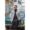 COOFANDY Mens Flannel Jacket Fleece Shacket Plaid Shirt Button Down Jackets(Pure Grey)