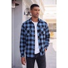 COOFANDY Men’s Flannel Plaid Shirts Long Sleeve Casual Button Down Shirt with Pockets(Light Blue)