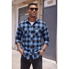 COOFANDY Men’s Flannel Plaid Shirts Long Sleeve Casual Button Down Shirt with Pockets(Light Blue)