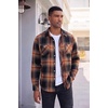 COOFANDY Men’s Flannel Plaid Shirts Long Sleeve Casual Button Down Shirt with Pockets(Orange Black Plaid)