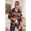 COOFANDY Men’s Flannel Plaid Shirts Long Sleeve Casual Button Down Shirt with Pockets(Orange Black Plaid)