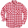 COOFANDY Men’s Flannel Plaid Shirts Long Sleeve Casual Button Down Shirt with Pockets(Red White)