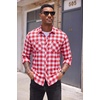 COOFANDY Men’s Flannel Plaid Shirts Long Sleeve Casual Button Down Shirt with Pockets(Red White)