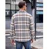 COOFANDY Men’s Flannel Shirts Casual Button Down Plaid Shirt Jacket Long Sleeve Fleece Shacket with Pockets(Dove Gray)