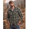 COOFANDY Men’s Flannel Shirts Casual Button Down Plaid Shirt Jacket Long Sleeve Fleece Shacket with Pockets(Light Green)