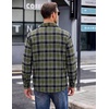 COOFANDY Men’s Flannel Shirts Casual Button Down Plaid Shirt Jacket Long Sleeve Fleece Shacket with Pockets(Light Green)