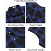 COOFANDY Mens Lightweight Sleeveless Flannel Shirt Button Up Plaid Shirts(Blue-1)