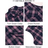 COOFANDY Mens Lightweight Sleeveless Flannel Shirt Button Up Plaid Shirts(Navy Blush)