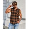 COOFANDY Mens Lightweight Sleeveless Flannel Shirt Button Up Plaid Shirts(Yellow)
