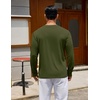 COOFANDY Mens Long Sleeve Tee Shirts Crew Neck Cotton T-Shirt Casual Shirts(Army Green)