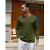 COOFANDY Mens Long Sleeve Tee Shirts Crew Neck Cotton T-Shirt Casual Shirts(Army Green)
