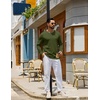 COOFANDY Mens Long Sleeve Tee Shirts Crew Neck Cotton T-Shirt Casual Shirts(Army Green)