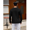 COOFANDY Mens Long Sleeve Tee Shirts Crew Neck Cotton T-Shirt Casual Shirts(Black)